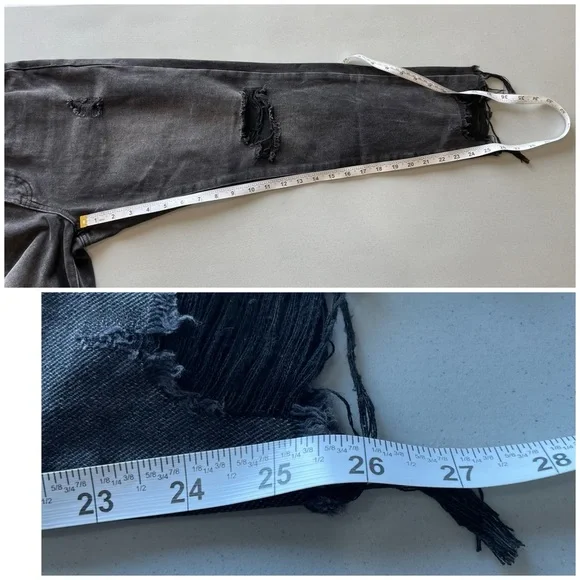 Insane Gene new with tags high waist girlfriend jeans size 24 fray black denim - Picture 6 of 13